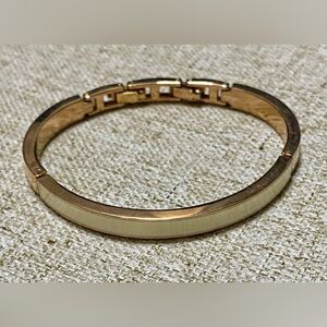 Gold and Cream Bangle Bracelet